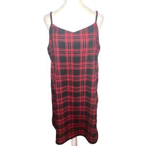 (NWOT) [READ] Art Class Plaid Slip Dress Mini Dress Red/Black Size XXL(Like L)